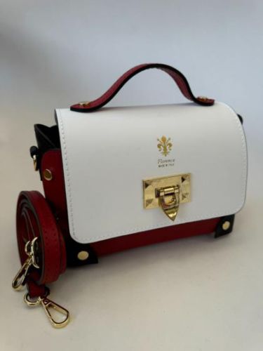 Genuine leather handbag- White