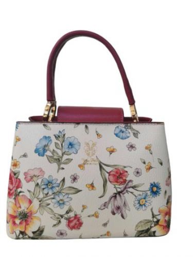 Genuine leather handbag- Fuchsia