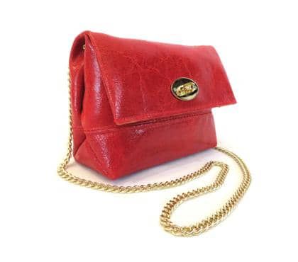 Genuine leather  - 100% leather Golden twist- RED