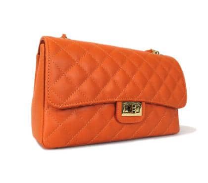 Quilted Sauvage leather bag - Orange