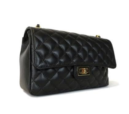 Quilted Sauvage leather bag - Black