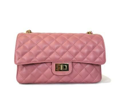 Quilted Sauvage leather bag - Rose