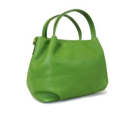 Leather handbag - Genuine calf leather -  Aloe Vera