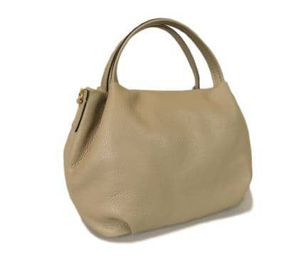 Leather handbag - Genuine calf leather -  Cappuccino