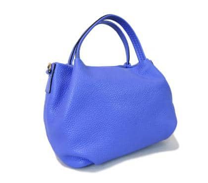 Leather handbag - Genuine calf leather -  Turquoise