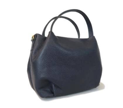 Leather handbag - Genuine calf leather -  Black