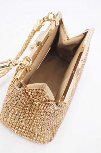 Rhinestone Evening And Wedding Clutch- GOLD