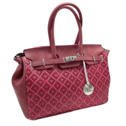 Genuine leather  and colored straw
